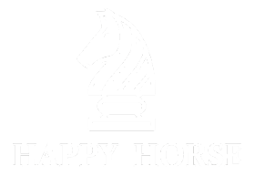 Happy Horse logo: a stylized knight chess piece above a pedestal with the brand name HAPPY HORSE.