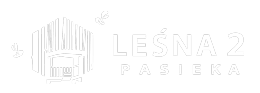Logo for Leśna 2 Pasieka featuring a stylized beehive illustration with bees, representing an apiary business.