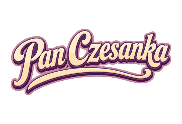 Stylized logo reading 'Pan Czesanka' in cream and purple with an underline flourish.